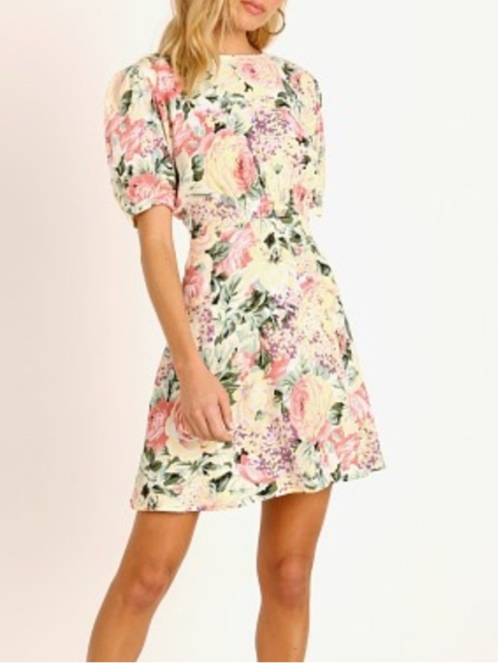Faithfull the Brand Sidonie Puff Sleeve Floral Cottagecore Mini Dress Size 6